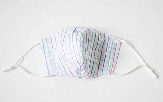 Multi Colour White Check Face Mask