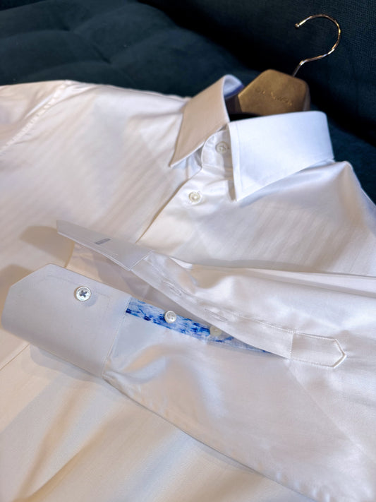 White Herringbone Shirt