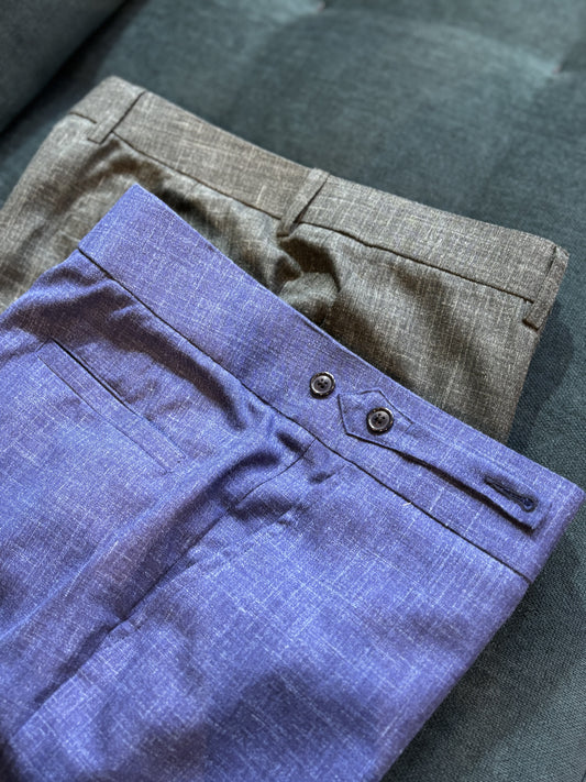 Loro Piana Wool Silk Linen Business Casual Trousers