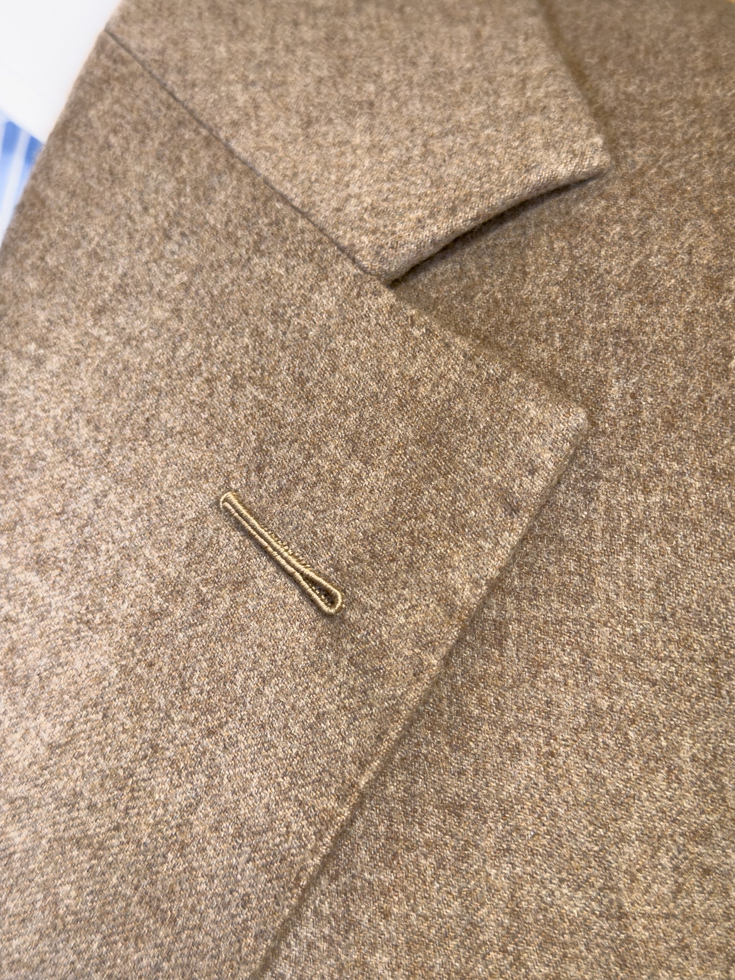 Q MENSWEAR-Loro Piana Beige Suit-details-collar