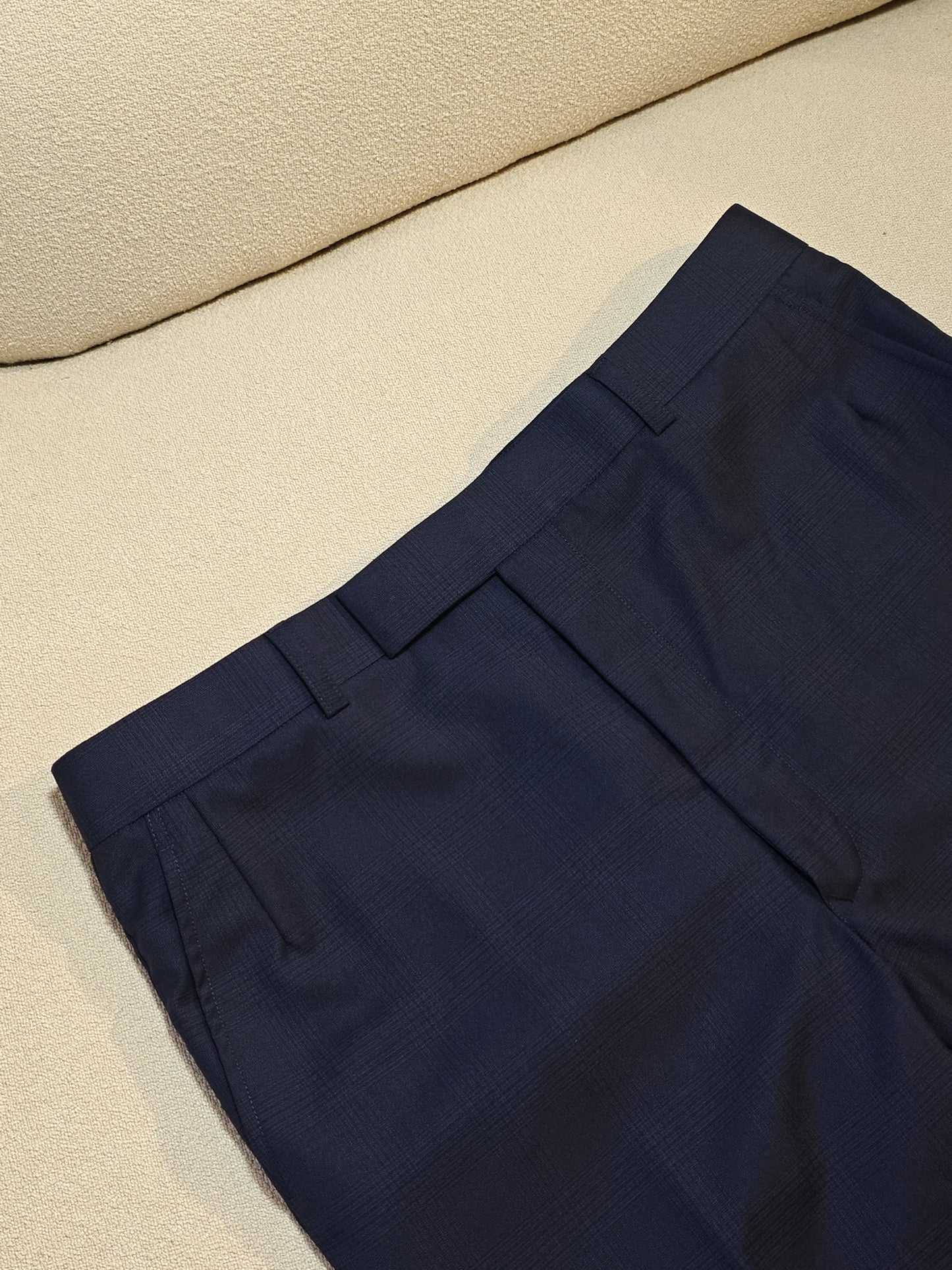 Zegna Navy Checks Trousers: Classic Style with a Modern Twist