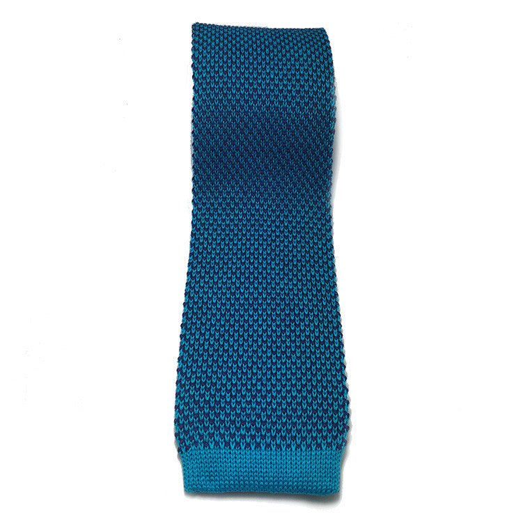 Teal Blue 2-tone Knitted Tie